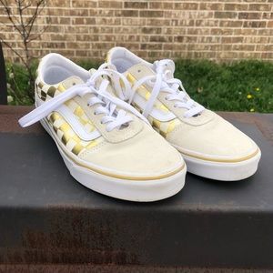 gold checker vans